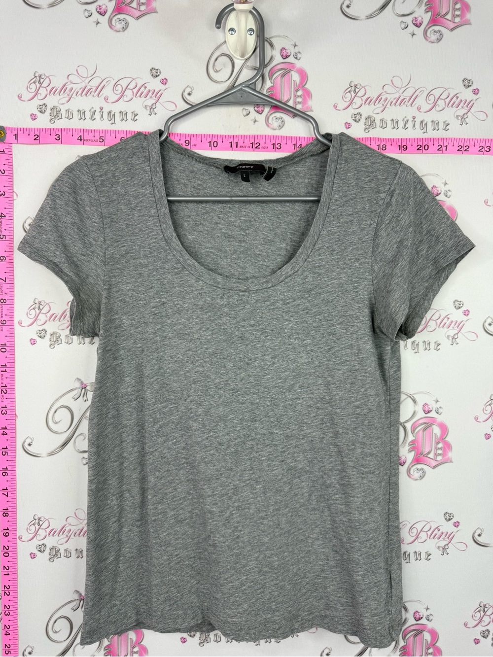 Theory tshirt tee Heather Gray Short Sleeve Scoop Neck Tee